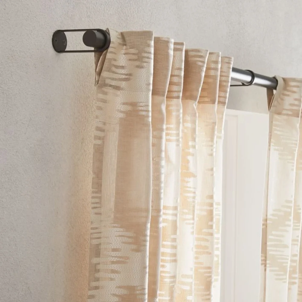 WEST ELM TRELLIS CLIPPED JACQUARD POLE POCKET CURTAINS 48x96 NWT